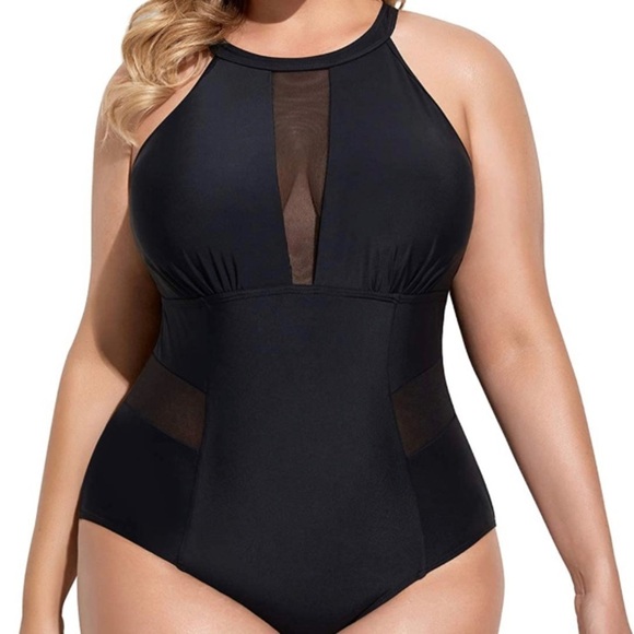 Daci Plus Size One Piece Swimsuit High Neck 18 - Picture 3 of 10